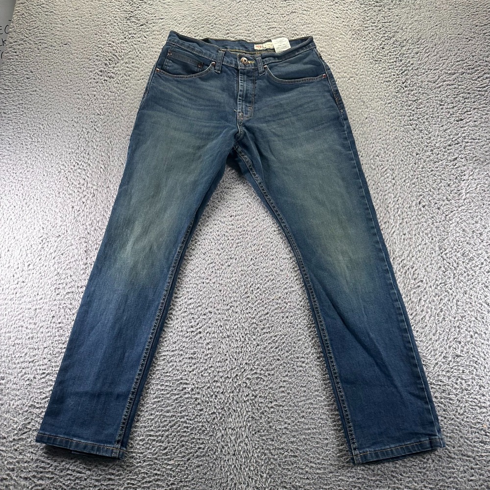 Wrangler Jeans Men's 28x30 Blue Cotton Denim Tapered Athletic Workwear Stretch